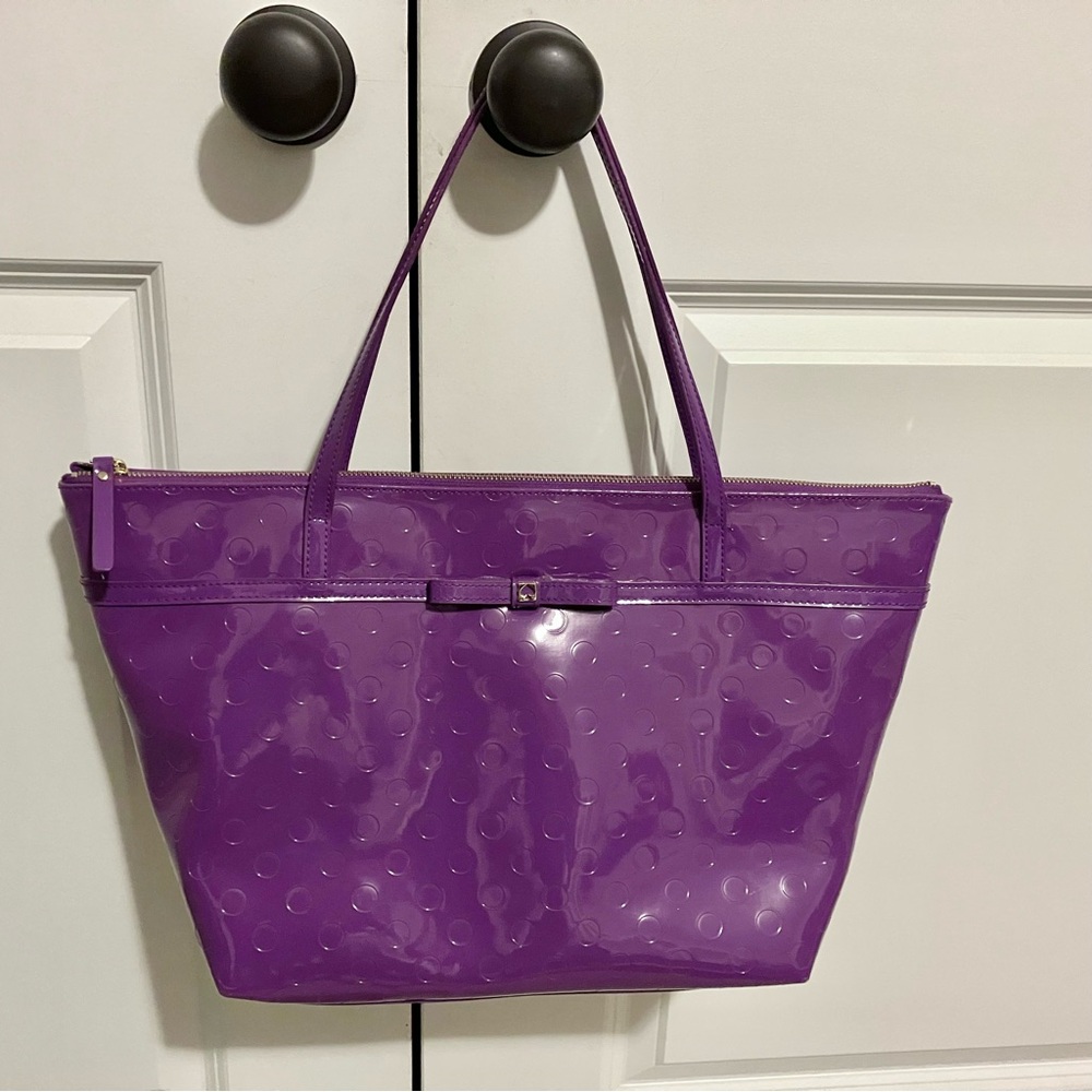 kate spade Camellia Street Sophie Tote Purple Fuchsia Shoulder Bag Purse EUC